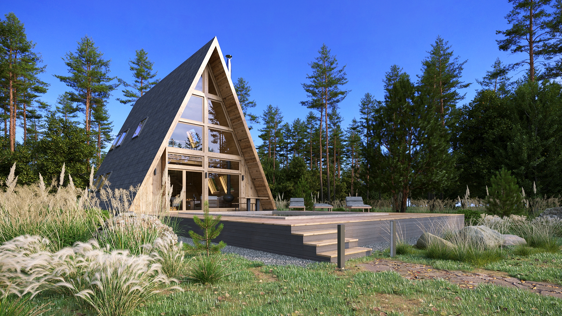 Проекты домов A-Frame - заказать проект дома: цена от 28 000 руб за м2 |  «Веванта»